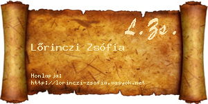 Lőrinczi Zsófia névjegykártya